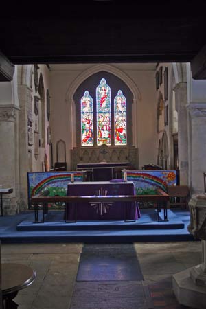 View toward the High Altar on entering the church from the tower
